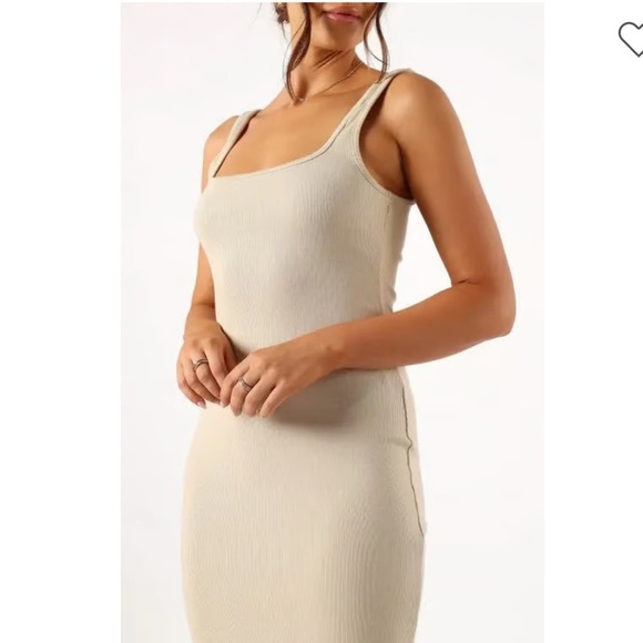 🌻NEW NWOT Petal & Pup Cynthia Cream Ribbed Maxi Tank Dress Size Medium - Picture 4 of 11